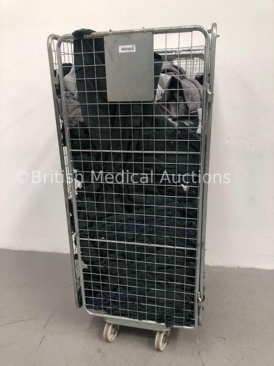 Cage of Mixed Ambulance Uniforms (Cage Not Included)