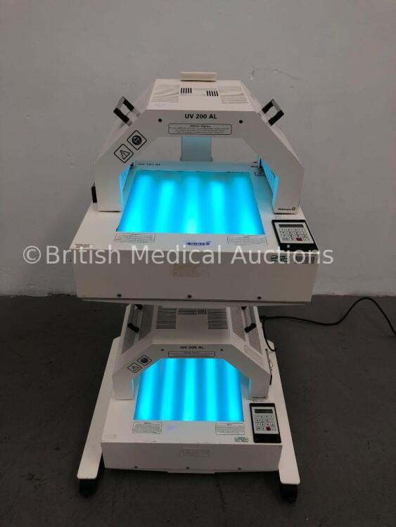 2 x Waldmann UV 200 AL Phototherapy Lights and 2 x Waldmann UV 181 AL Phototherapy Lights (Powers Up)
