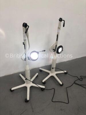 2 x Daray Lighting Patient Examination Lights on Stands (Both Power Up)