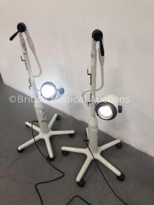 2 x Daray Lighting Patient Examination Lights on Stands (Both Power Up) - 2