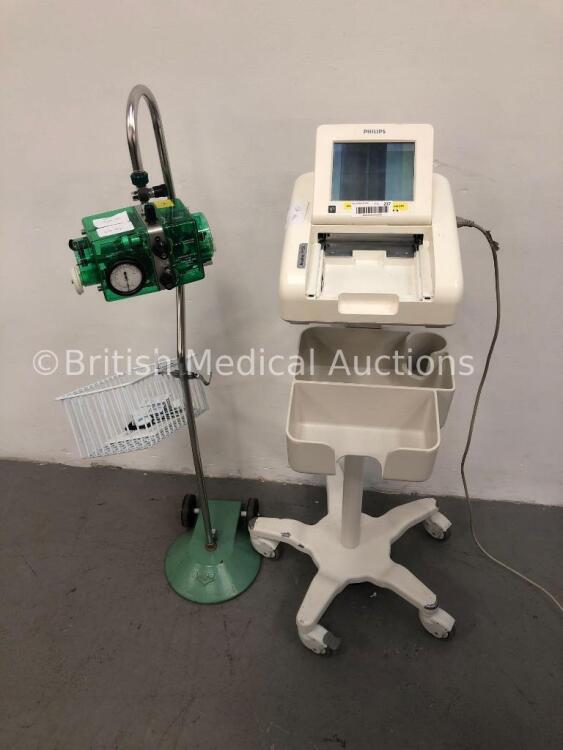 Mixed Lot Including 1 x Philips Avalon FM30 Fetal Monitor on Stand (Powers Up with Faulty Screen and Missing Panel-See Photos) and 1 x BIRD Mark 7A Re