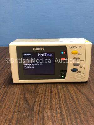 2 x Philips IntelliVue X2 Handheld Patient Monitors S/W Rev G.01.75 / G.01.80 with Press/Temp, NBP, SpO2 and ECG/Resp Options, 2 x Batteries (Both Pow - 3