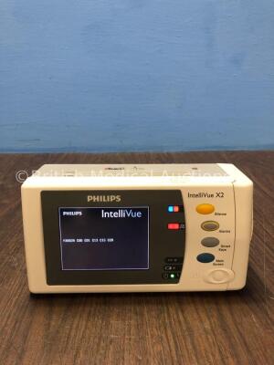 2 x Philips IntelliVue X2 Handheld Patient Monitors S/W Rev H.15.51 / H.15.51 with Press/Temp, NBP, SpO2 and ECG/Resp Options, 2 x Batteries (Both Pow - 4