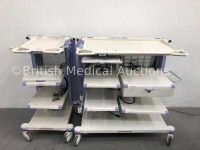 2 x Olympus Stack Trolleys with Olympus Lucera MAJ-1536 Keyboard (Both Power Up)