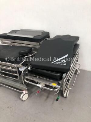 3 x Anetic Aid QA2 Hydraulic Patient Trolleys with Mattresses (Hydraulics Tested Working) * Asset No 1046013 / N/A / N/A * - 2