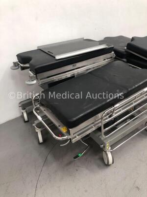 3 x Anetic Aid QA2 Hydraulic Patient Trolleys with Mattresses (Hydraulics Tested Working) * Asset No 1046013 / N/A / N/A * - 3