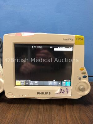 2 x Philips Intellivue MP30 Touch Screen Patient Monitors Version G.01.75 / J.10.45 (Both Power Up) *Mfd 2009 / 2014* *C* - 3