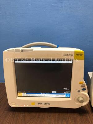 2 x Philips Intellivue MP30 Touch Screen Patient Monitors Version G.01.80 / G.01.73 (Both Power Up) *Mfd 2009 / 2012* *C* - 2