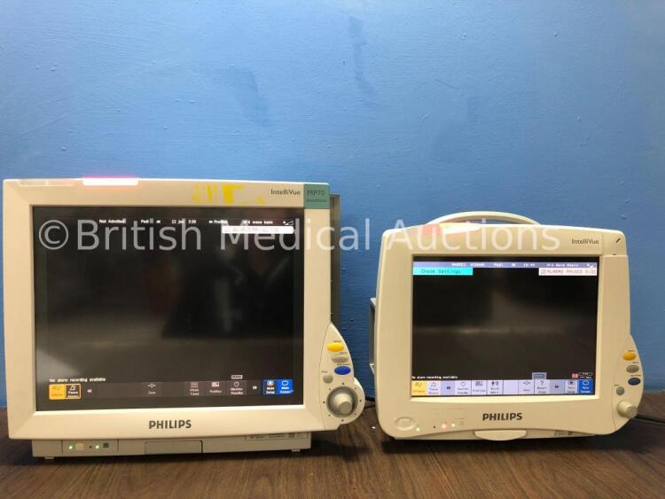 Job Lot Including 1 x Philips Intellivue MP70 Anesthesia Touch Screen Monitor Version H.15.45 *Mfd 2009* 1 x Philips Intellivue MP50 Touch Screen Pati