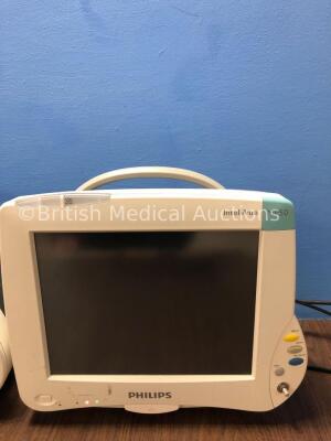 2 x Philips Intellivue MP50 Touch Screen Patient Monitors Version G.01.80 / G.01.80 (Both Power Up, 1 x with Blank Screen and Missing Dials-See Photos - 4