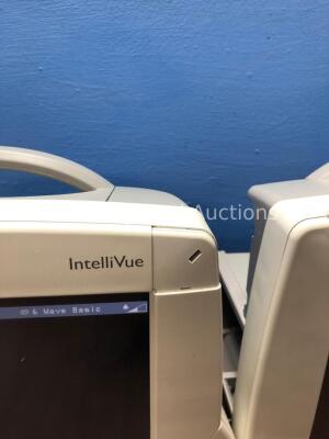 2 x Philips Intellivue MP50 Patient Monitors Version G.01.80 / G.01.80 (Both Power Up,1 x with Missing Cover-See Photo) *Mfd 2014 / 2013* *C* - 3