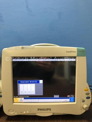 2 x Philips Intellivue MP50 Touch Screen Patient Monitors Version G.01.80 / G.01.80 (Both Power Up) *Mfd 2014 / 2012* *C* - 3