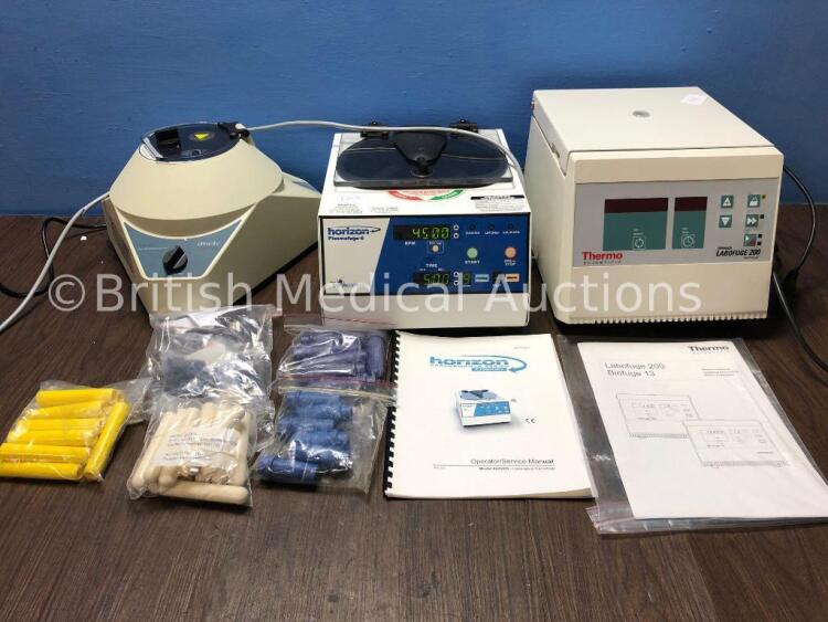 Job Lot of Centrifuges Including 1 x LW Scientific Ultra-8V Centrifuge (Powers Up) 1 x Horizon Plasmafuge 6 Centrifuge (Powers Up) 1 x Thermo Labofuge