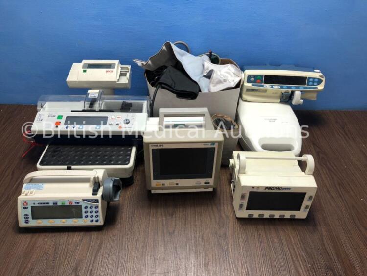 Mixed Lot Including ProPaq Encore Patient Monitor, 1 x Philips Respironics Porta-Neb Nebulizer, 1 x Alaris Asena CC MK III Syringe Pump, Lot Lot of BP