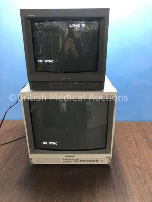 1 x Sony Trinitron PVM-20M2MDE Monitor and 1 x Sony Trinitron PVM14-N1E Monitor (Both Power Up) *S/N 2016537 / 6011360*