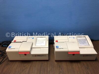 2 x OPTI CCA TS2 Blood Gas and Electrolyte Analyzer Units with 2 x AC Power Supplies (Both Power Up) *493512 / 49351 / 0P6-002412 / OP6-002396*