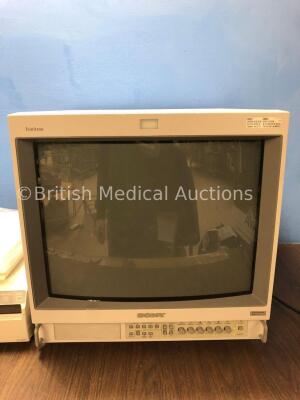 Job Lot Including 1 x Sony UP-2850P Color Video Printer with 1 x Sony PVM-20M2MDE Trinitron Monitor (Both Power Up) - 2