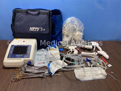 Mixed Lot Including 1 x Nippy 3+ Ventilator in Carry Bag (Powers Up) Assorted Surgical Instruments and Clip Applicators