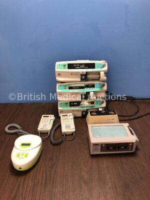 Mixed Lot Including 3 x Carefusion Alaris PK Syringe Pumps (2 Power Up with Fault, 1 Powers Up with Service Required Message) 1 x Nellcor OxiMax N-560