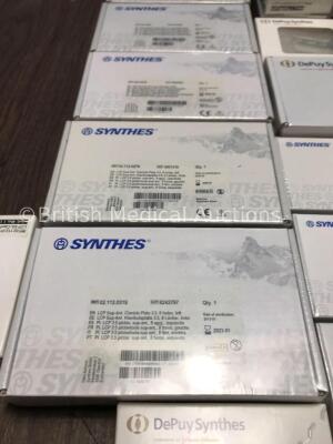 Large Quantity of Depuy Synthes and Synthes Clavicle Plates, Bone Screws, Self Drills, T PLates and Lock Screws *All Unused in Packaging- Some in Date - 2