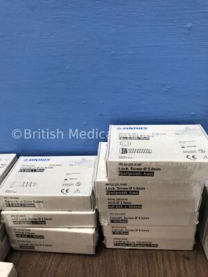 Large Quantity of Depuy Synthes and Synthes Clavicle Plates, Bone Screws, Self Drills, T PLates and Lock Screws *All Unused in Packaging- Some in Date - 4