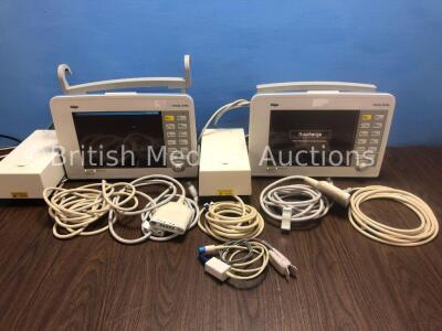 2 x Drager Infinity Delta Patient Monitors Software Version VF8.3-W with 2 x Power Units, 2 x MultiMed Cables, 3 x Spo2 Hoses and 1 x Finger Sensor Le