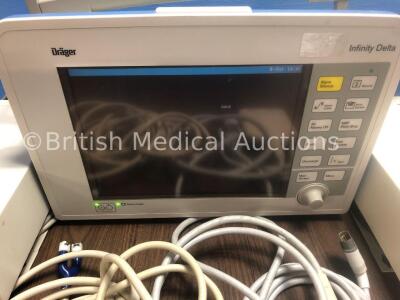 2 x Drager Infinity Delta Patient Monitors Software Version VF8.3-W with 2 x Power Units, 2 x MultiMed Cables, 3 x Spo2 Hoses and 1 x Finger Sensor Le - 3