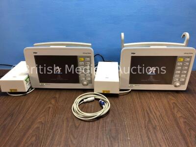 2 x Drager Infinity Delta Patient Monitors Software Version VF8.3-W with 2 x Power Units (Both Power Up)