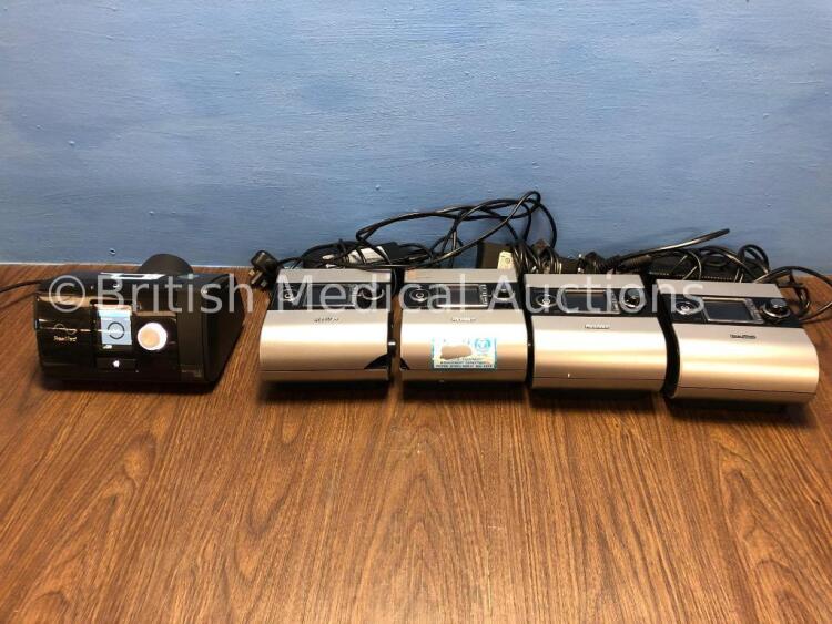 Job Lot Including 1 x ResMed Airsense 10 Elite Cpap (Powers Up with Stock Power Supply - Not Included) and 4 x ResMed S9 Autoset CPap with 3 x Power S