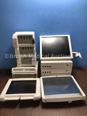 2 x Datex-Ohmeda Patient Monitors, 1 x GE Patient Monitor, 1 x Datex-Ohmeda Module Rack, 3 x GE M1115512 Module Racks with Sync Options, 1 x E-MiniC G