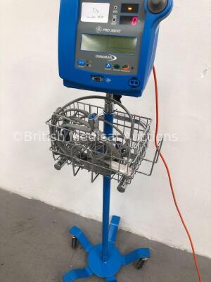 GE Dinamap Pro 300V2 Patient Monitor on Stand with 1 x BP Hose and 1 x SpO2 Finger Sensor (Powers Up) * SN AAX07310136SA * - 3