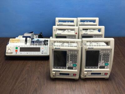 6 x Baxter Colleague CXE Infusion Pumps (3 x Draw Power), 1 x Alaris IVAC P7000 Syringe Pump (Powers Up) and 1 x Alaris IVAC P2000 Syringe Pump (No Po