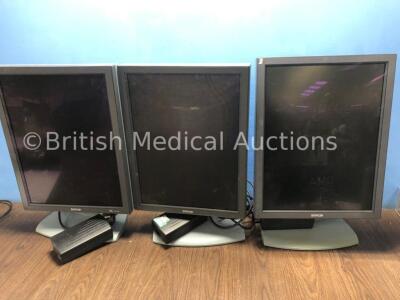 3 x Barco Monitors with 3 x Power Supplies