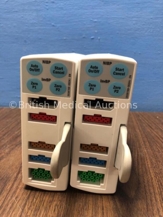 2 x GE E-PSMPW Modules with NIBP, P1/P2, T1/T2, SPO2 and ECG Options