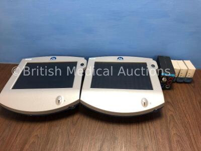 Mixed Lot Including 2 x K2 Medical Systems K2MS Platform Touch Screen Monitors, 1 x Datex-Engstrom M-NESTPR Module and 3 x Philips SpO2 M1020B Modules