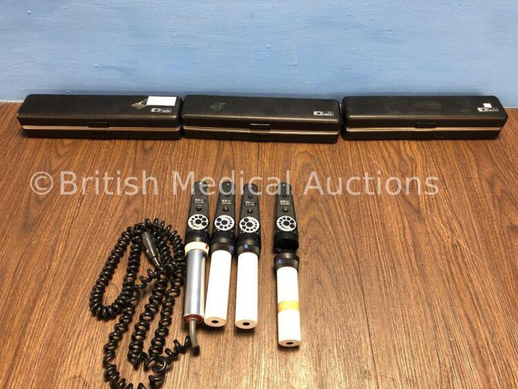 4 x Keeler Specialist Ophthalmic Handpieces with Heads (1 x Spares/Repairs) and 3 x Keeler Cases