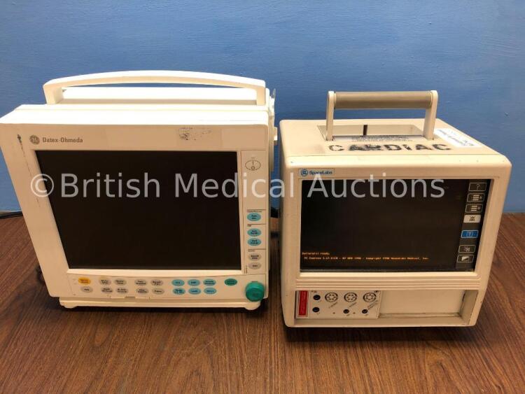 1 x GE Datex-Ohmeda F-CMC1-04 Patient Monitor (No Power) and 1 x Spacelabs 90308-20-38 Patient Monitor (Powers Up with Faulty Display) *6255731 / 308-