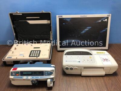 Mixed Lot Including 1 x Storz WideView HD Monitor (Crack to Screen) 1 x CareFusion Alaris GS Syringe Pump (Powers Up) 1 x GE Corometrics 170 Series Fe