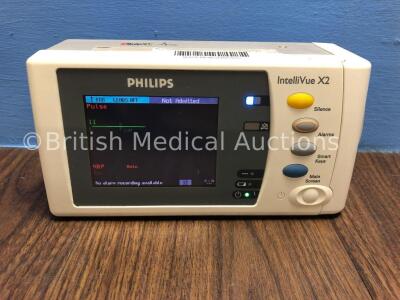 Philips IntelliVue X2 Handheld Patient Monitor S/W Rev G.01.80 with Press/Temp, NBP, SpO2 and ECG/Resp Options with 1 x Battery (Powers Up) *Mfd 2010*