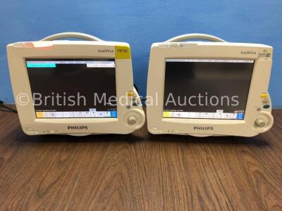 2 x Philips IntelliVue MP30 Touch Screen Patient Monitors S/W Rev G.01.73 / G.01.80* *Mfd 2010 / 2009* (Both Power Up with Slight Damage to 1 x Casing