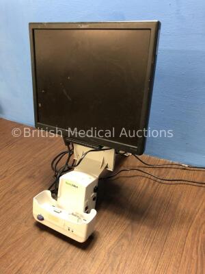 6 x Welch Allyn ProPaq LT Charging / Com Cradle with Planar PL1700 Monitor and Leads on Arm (1 x Picture - 6 in Lot - Damage to Screens - See Pictures - 2