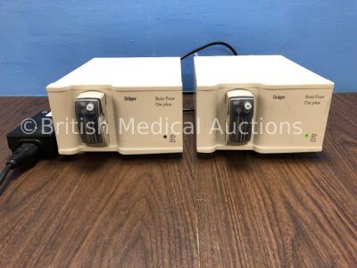 2 x Drager Scio Four Oxi Plus Gas Modules with 2 x Infinity ID Waterlock2 and 2 x AC Power Supplies (Both Power Up) *Mfd 2007 / 2007* *S/N ASJN-0045 /