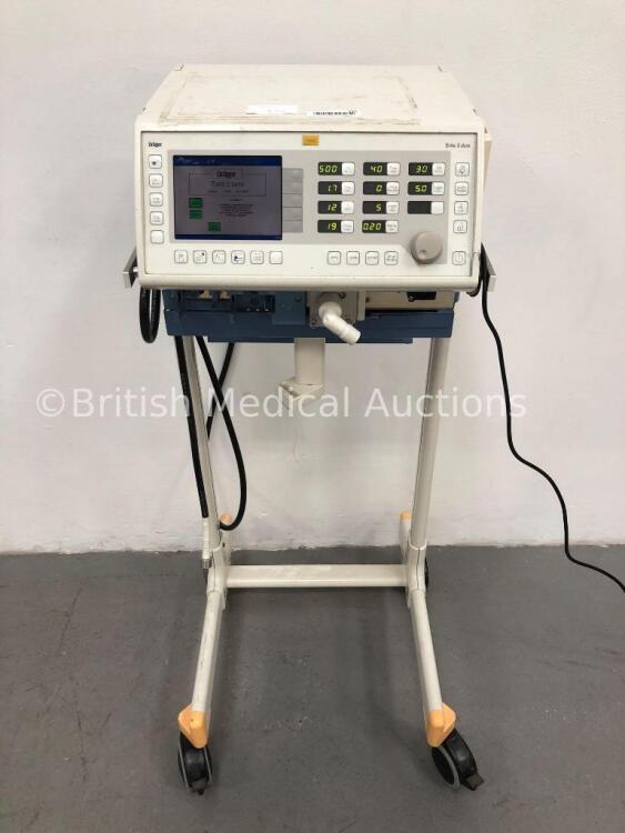 Drager Evita 2 Dura Ventilator Version 04.00 Type 8413080 Working Hours 66458 on Stand with Hoses (Powers Up) * SN ARMK-0189 *