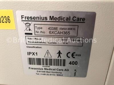 Fresenius Medical Care 4008H Dialysis Machine Software Version 4.3 Running Hours 56382 (Powers Up) - 4