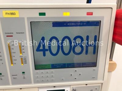 Fresenius Medical Care 4008H Dialysis Machine Software Version 4.3 Running Hours 70452 (Powers Up) - 2