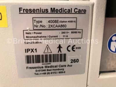 Fresenius Medical Care 4008H Dialysis Machine Software Version 4.3 Running Hours 70452 (Powers Up) - 4