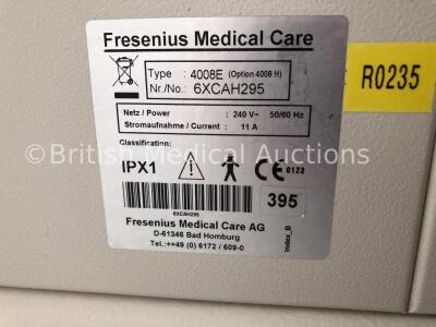 Fresenius Medical Care 4008H Dialysis Machine Software Version 4.3 Running Hours 54695 (Powers Up) - 4