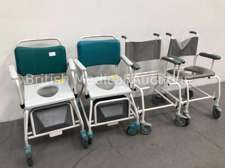 2 x Vernacare Commodes and 2 x Freecote Commodes * 1 x Missing Seat *