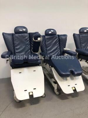 3 x Gardhen Bilance Stephen Electric Dialysis/Therapy/ Examination Chairs with 3 x Controllers (All Power Up) - 3