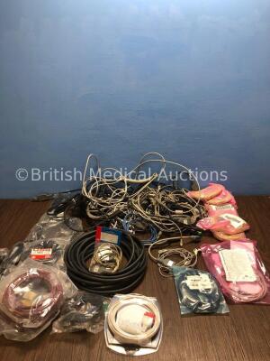 Job Lot of Assorted Connection Leads Including ECG Leads, Monitor Leads and Earthing Cables